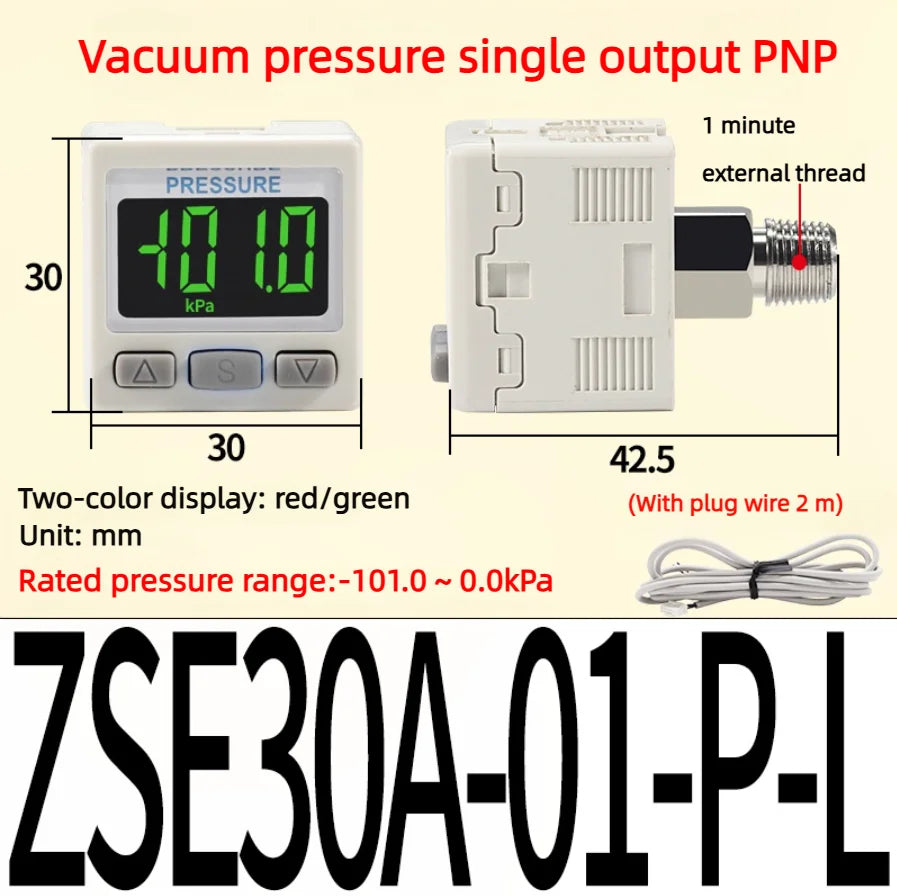 Vacuum Digital Display Pressure Switch High Precision Pressure Gauge Positive and Negative Pressure ISE30A ZSE30A Pneumatic