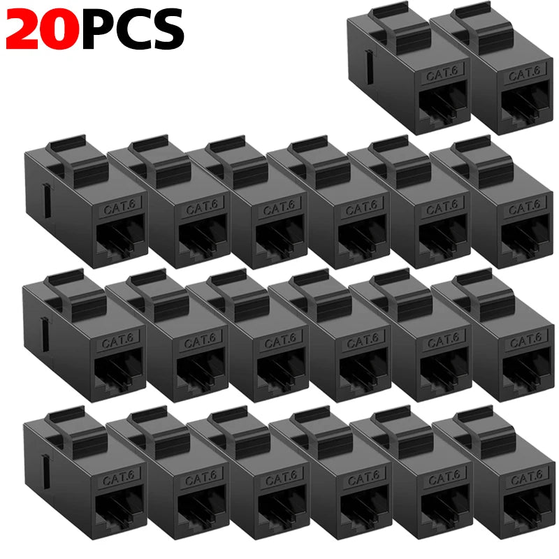 1-24PCS Cat6 RJ45 Keystone Coupler Network Ethernet Dual Straight Head Lan Cable Connectors Internet CAT 6 6a Extender Plug