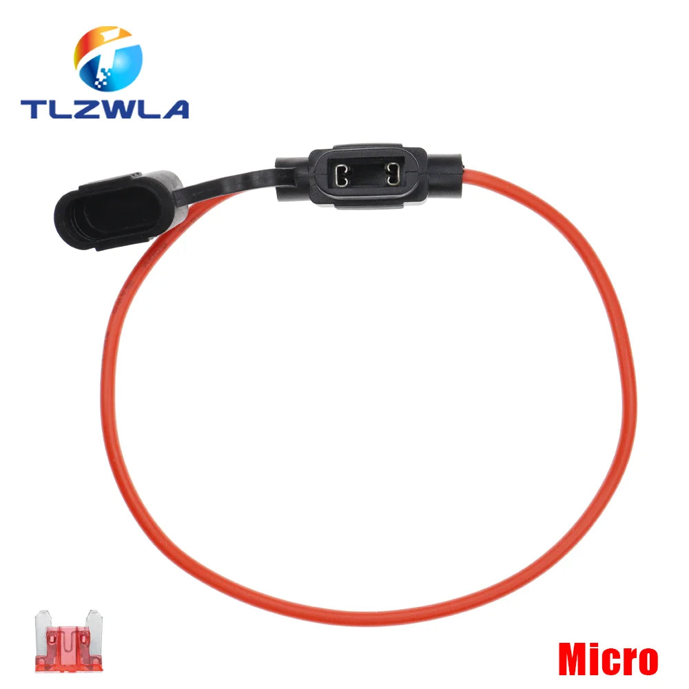 Waterproof 32V Mini Small Medium Auto Fuse Holder 18/1614/12/10AWG And Car Blade Fuse 3A 5A 7.5A 10A 15A 20A Standard/Mini/Micro