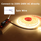 220V LED Strip Light SMD2835 120LEDs/m Waterproof Tape Lamp with EU Plug 1M 2M 3M 5M 10M 15M 20M Decor Lighting for the Yard