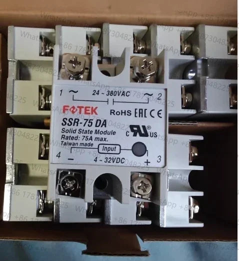10PCS SSR-75DA FOTEK  75A DC control AC SSR75DA