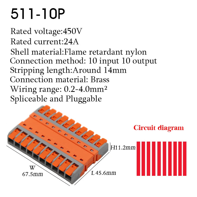 5PCS Quick Wire Connectors Lever Splicing 1/2/3/4/8/10 Pins Universal Compact Plugable Spliceable Male Female Terminals Blocks