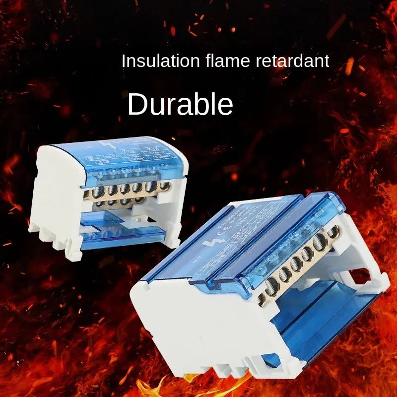 Din Rail Terminal Block NHC01 Series Power Distribution Box Junction Box 207/211/215/407/415 Modular Zero Line Neutral Copper