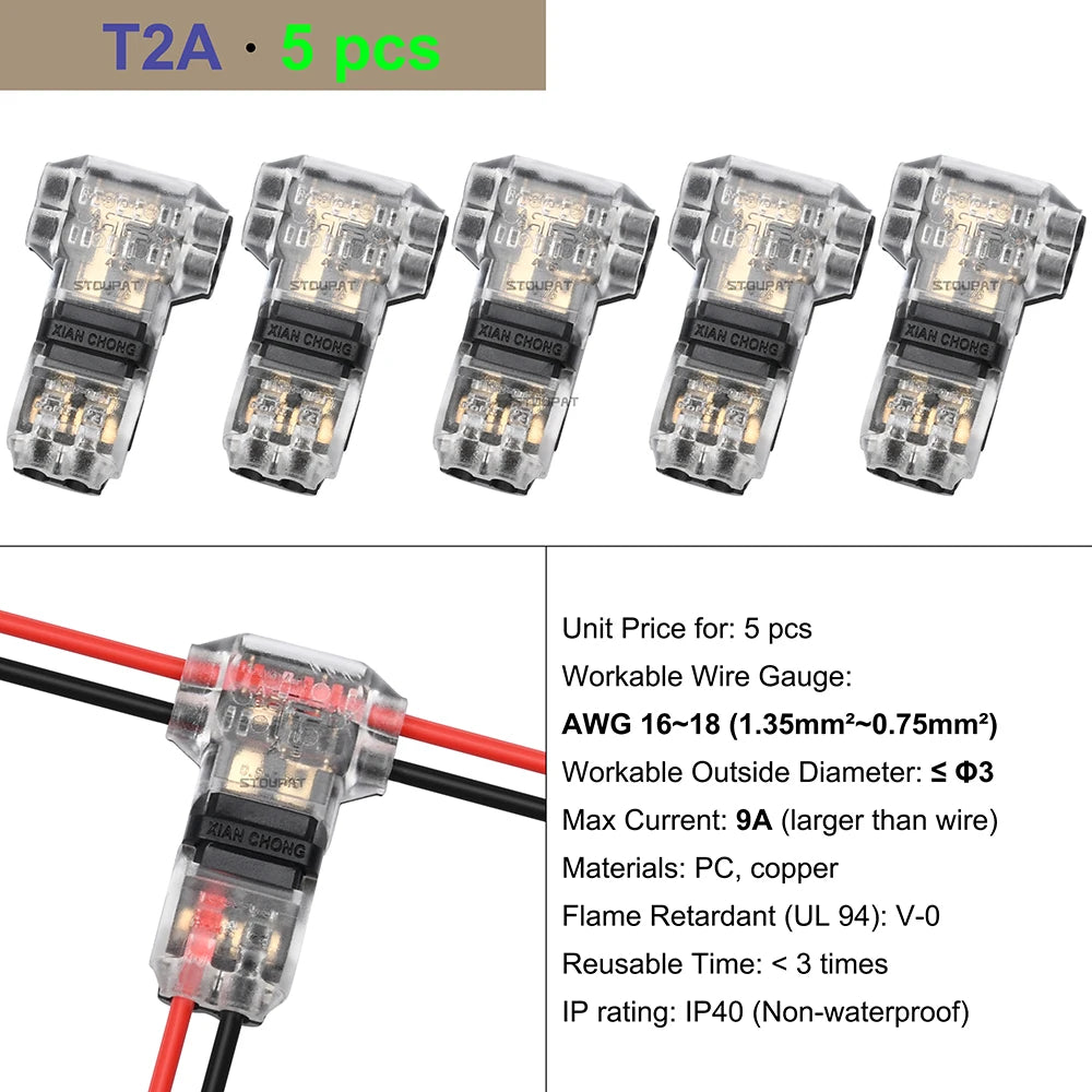 Cable Terminal Electric Wire Connector Clamp Block Quick Splice Scotch Lock Crimp for LED Car Wiring Joint Kit Tool Accessories