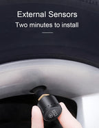 Solar Wireless Tire Pressure Monitoring System TPMS Auto Security Alarm Device Digital Colorful Display With 4 sensors