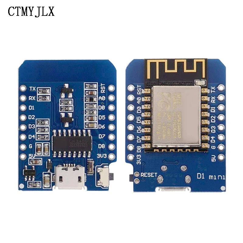10pcs ESP8266 D1 Mini WIFI Development Board ESP-12F CH340G CH340 V2 Usb For Wemos D1 Mini Nodemcu Lua Board 3.3V Pins DIY Kit
