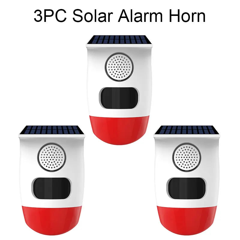 PGST Solar 120dB Independent Alarm Detector PIR Infrared Motion Sensor Siren Horn Home Security Protection Outdoor Waterproof