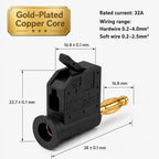 32A 4mm Solderless Stackable Banana Plug Lever Type Quick Wire Connector High Current Gold Plated Brass for Speaker Amplifier