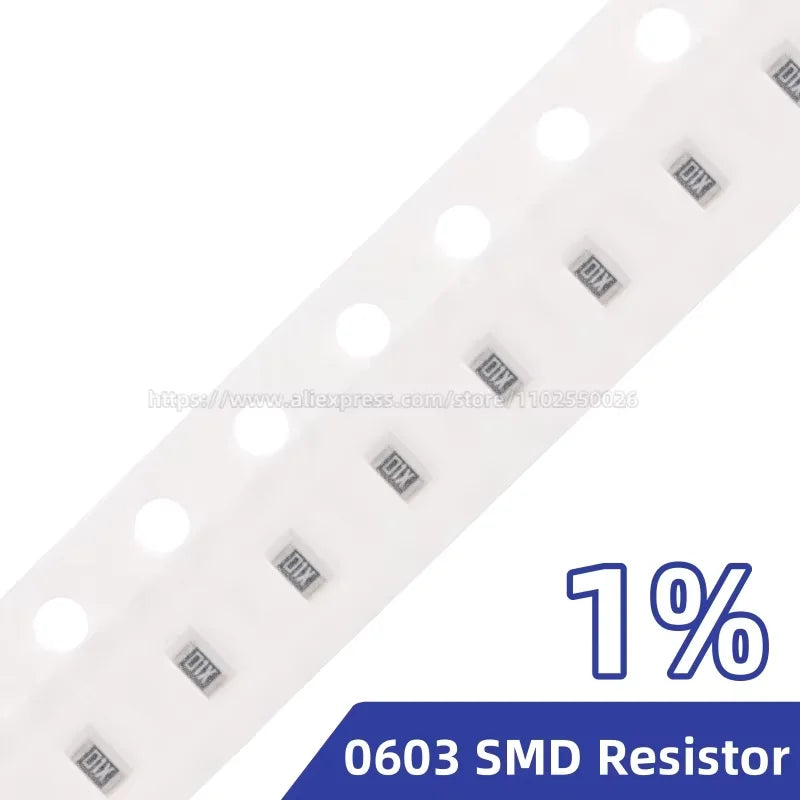 100PCS 1% 0603 SMD Resistor 0R~10M 1/10W 1R 10 100 150 220 330 470 510 680 910 Ohm Ω 1K 2.2K 10K 100K 1R 10R 100R 220R 330R 2K