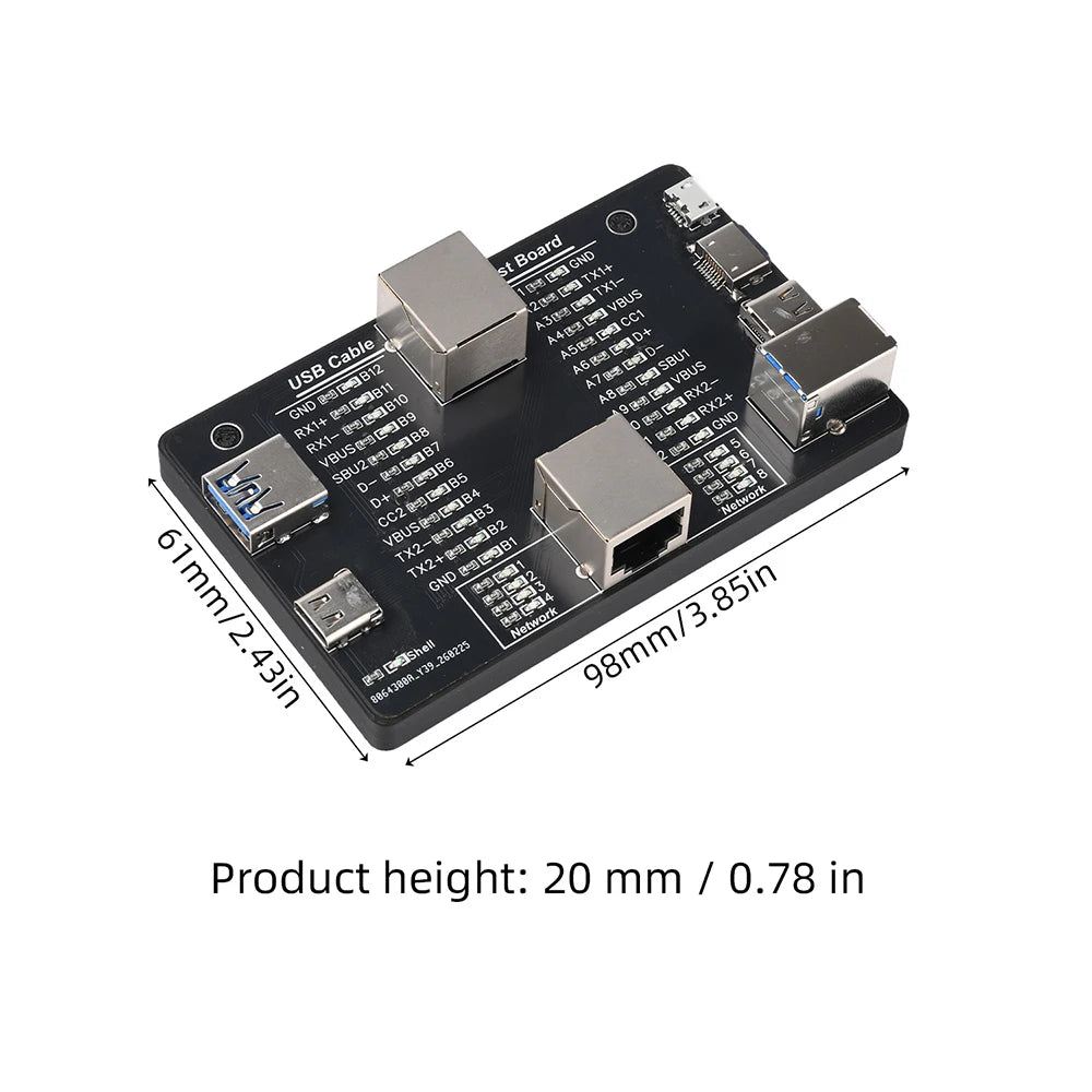 Multifunctional Data Cable Tester USB3.0/3.1/3.2 Type-C 24Pin Cable Detector Support Lightning Micro RJ45 Type-B Cable Test Tool