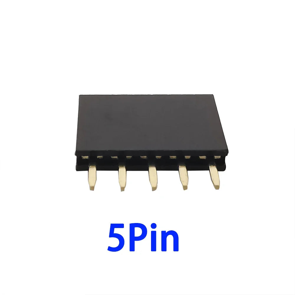 10Pcs2.54mm Pitch Single Row Female Pin Header Socket 2~40P PCB Board Connector Strip Gold Plated Pinheader Terminal for Arduino