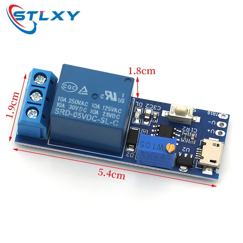 Smart Electronics 5V-30V Micro USB Power Adjustable Delay Relay Timer Control Module Trigger Delay Switch