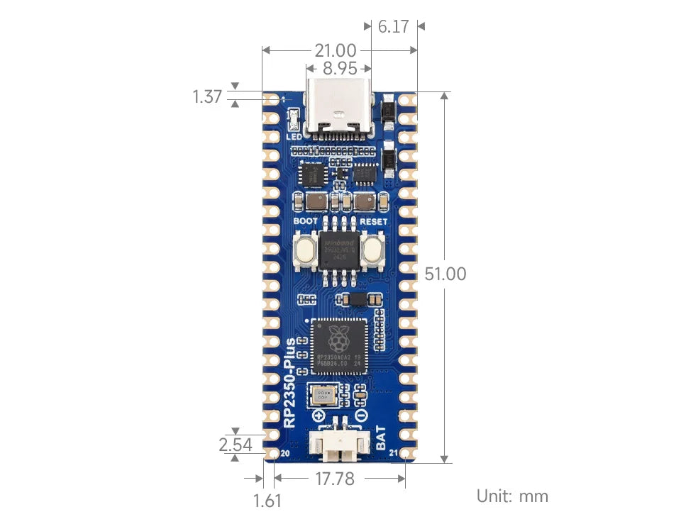 Raspberry Pi Pico 2 Plus RP2350 Board RP2350A RP2350-Plus