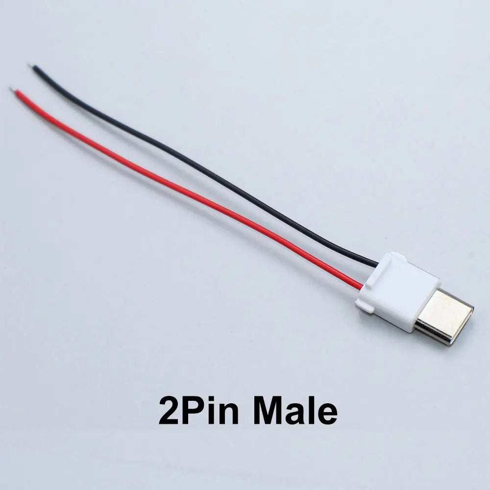 YanXi 2/5/10PCS 2Pin 4Pin Type-C Waterproof Female Connector Fast Charger Charging Interface USB Port Socket With Cable