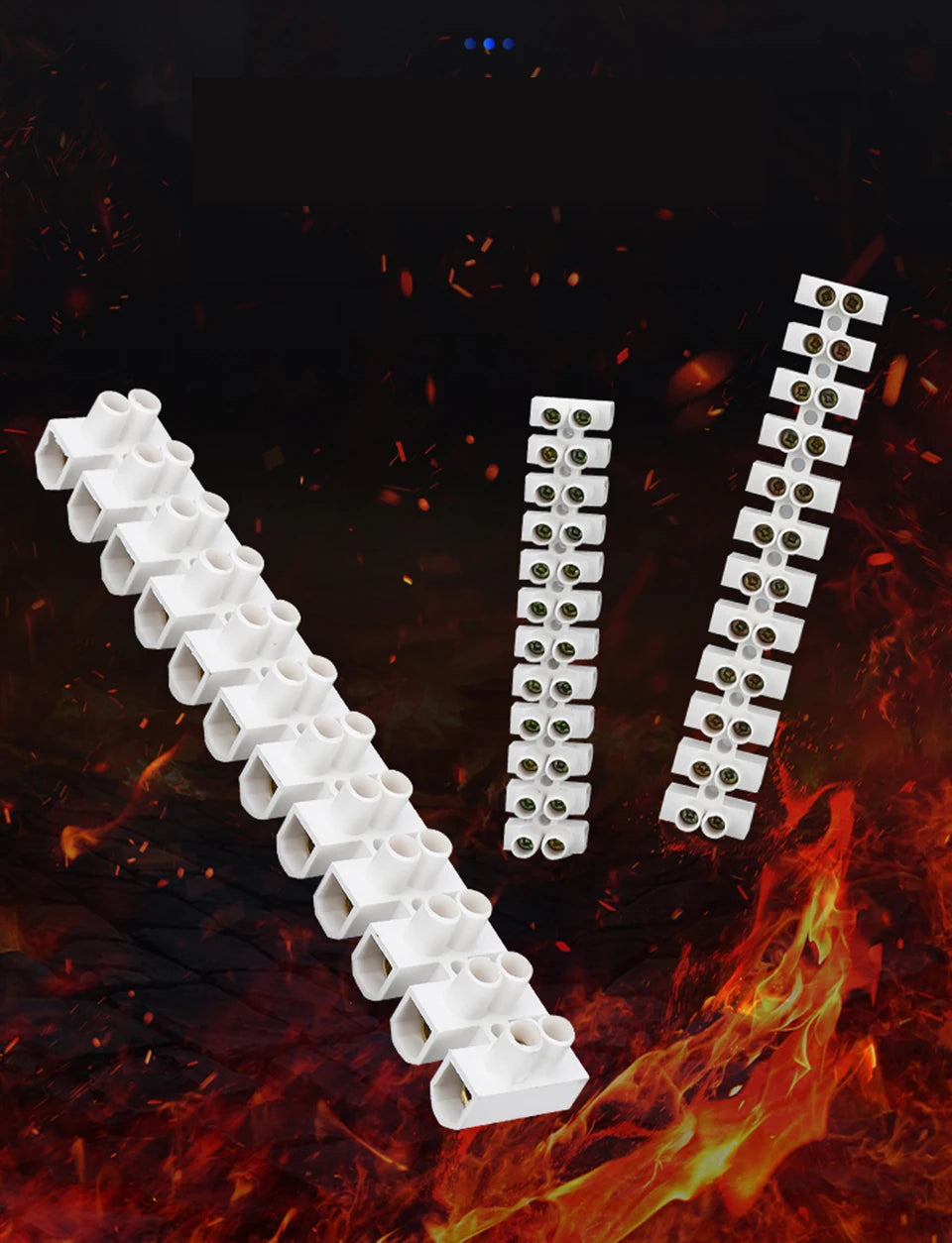 10Pcs 12 Position Electrical Wire Connector Retardant X3-1012 20A 30A Terminal Blocks Barrier Terminal Strip Plastic Terminal