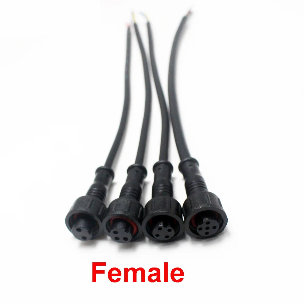 1Pair M12  2 3 4 5 Pin Waterproof IP65 Cable Wire Plug for LED Strips Male and Female Jack 20cm Lengh Connector Small Size Head