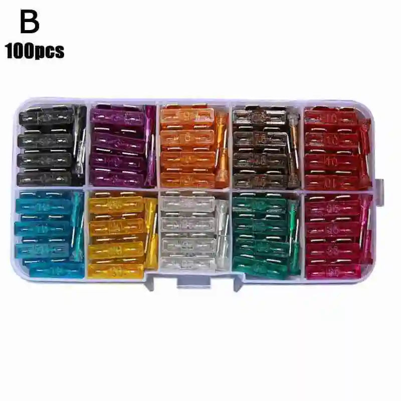50/100Pcs Car Fuses Kit Assorted Auto Truck Standard Blade Fuse Assortment 2A 3A 5A 7.5A 10A 15A 20A 25A 30A 35A Auto Fuse