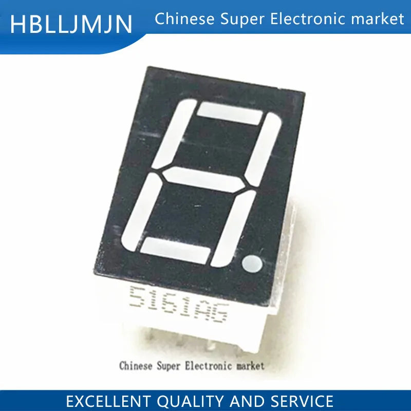 10PCS 0.56inches 7 Segment 1 Digital LED Display Super Red Green Common Cathode  ANODE DIP10 LD-5161BG LD-5161AG