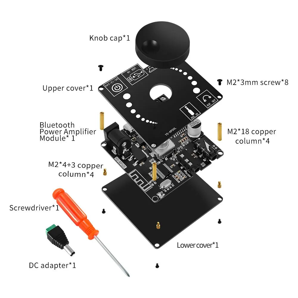 Power Amplifier Board Stereo Digital Amplifier 50WX2 - Mini Speaker Power Board Module Bluetooth 5.0 Hi-Fi Amp 50W+50W