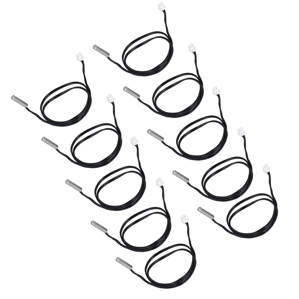 10Pcs Temperature Sensor Probe NTC Thermistor Temp Transducer 5x25mm Cylindrical Head 500mm10K B3435