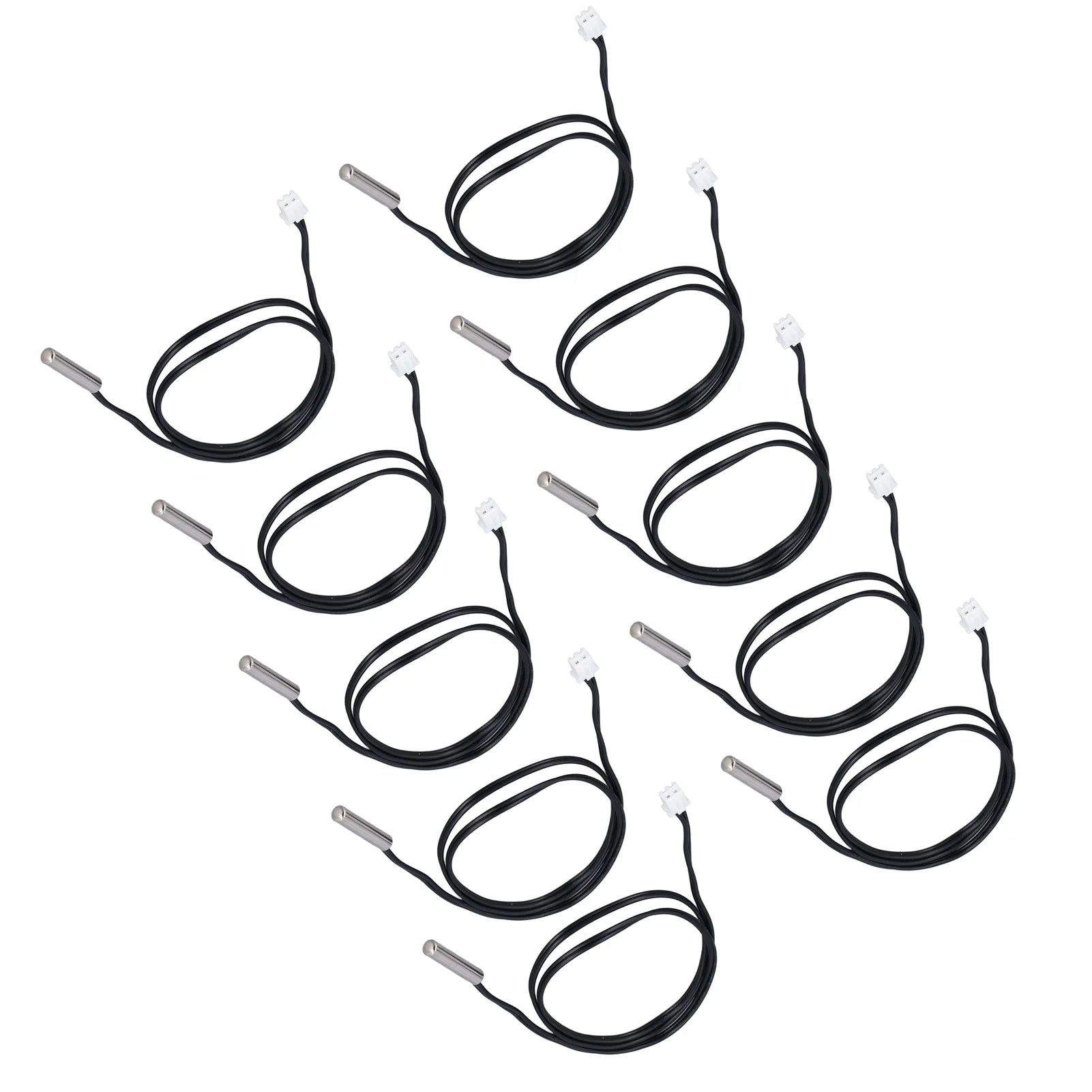 10Pcs Temperature Sensor Probe NTC Thermistor Temp Transducer 5x25mm Cylindrical Head 500mm10K B3435