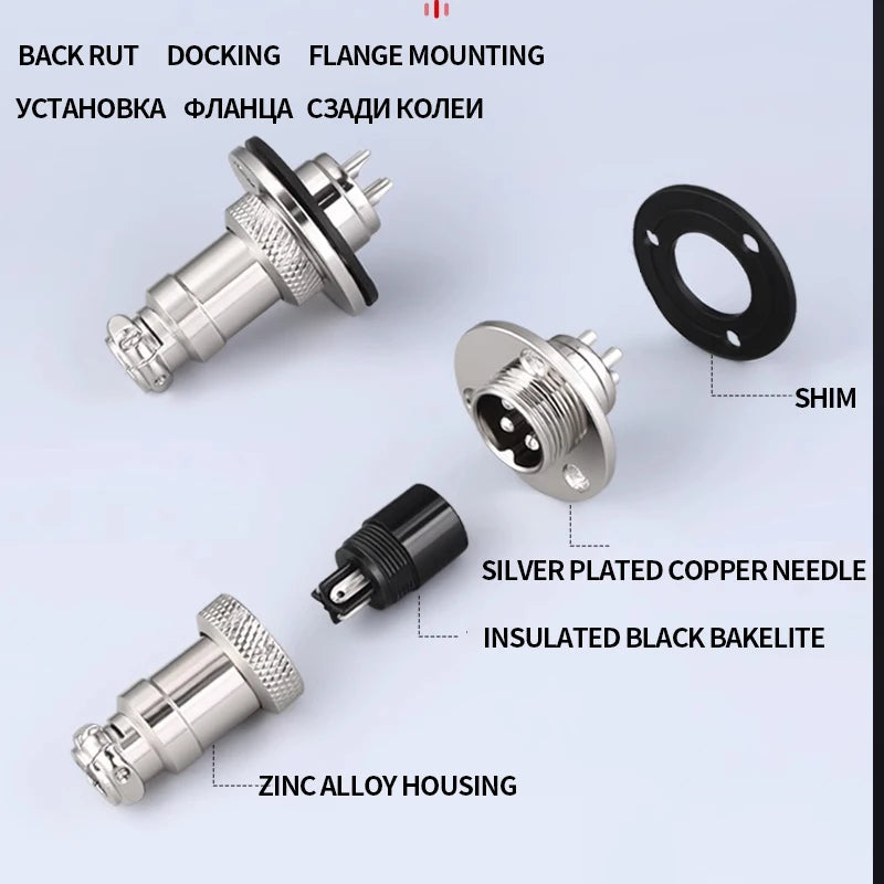 GX12 2 3 4 5 6 7  Pin GX12 Aviation Connector Terminal Block Mobile Docking Type Connector Female & Male