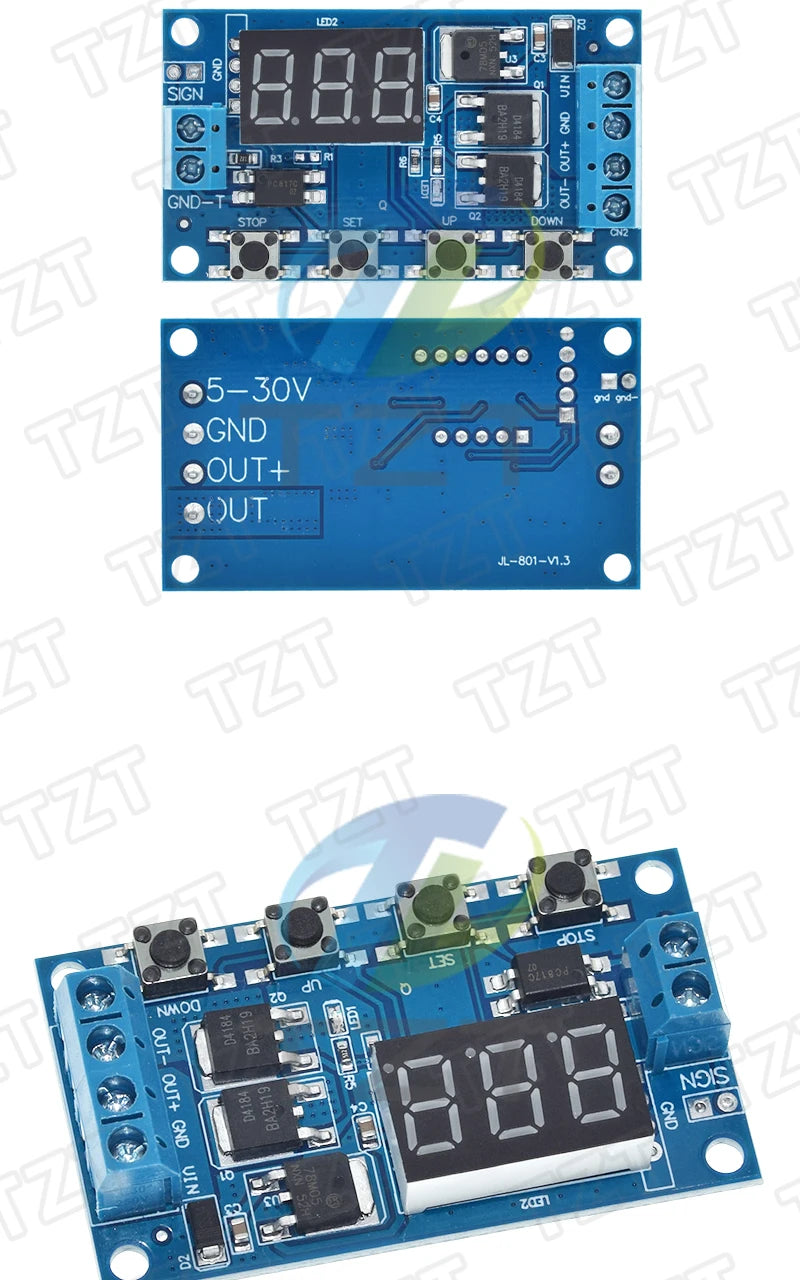 1/3PCS DC 12V 24V Dual MOS LED Digital Time Delay Relay Trigger Cycle Timer Delay Switch Circuit Board Timing Control Module DIY