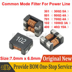 5Pcs SMD Common Mode Filter  300 500 700 1000 3000 ohm 4A 5A 15A High Current Common Mode Choke Coil Chip Inductor ACM7060 7x6mm