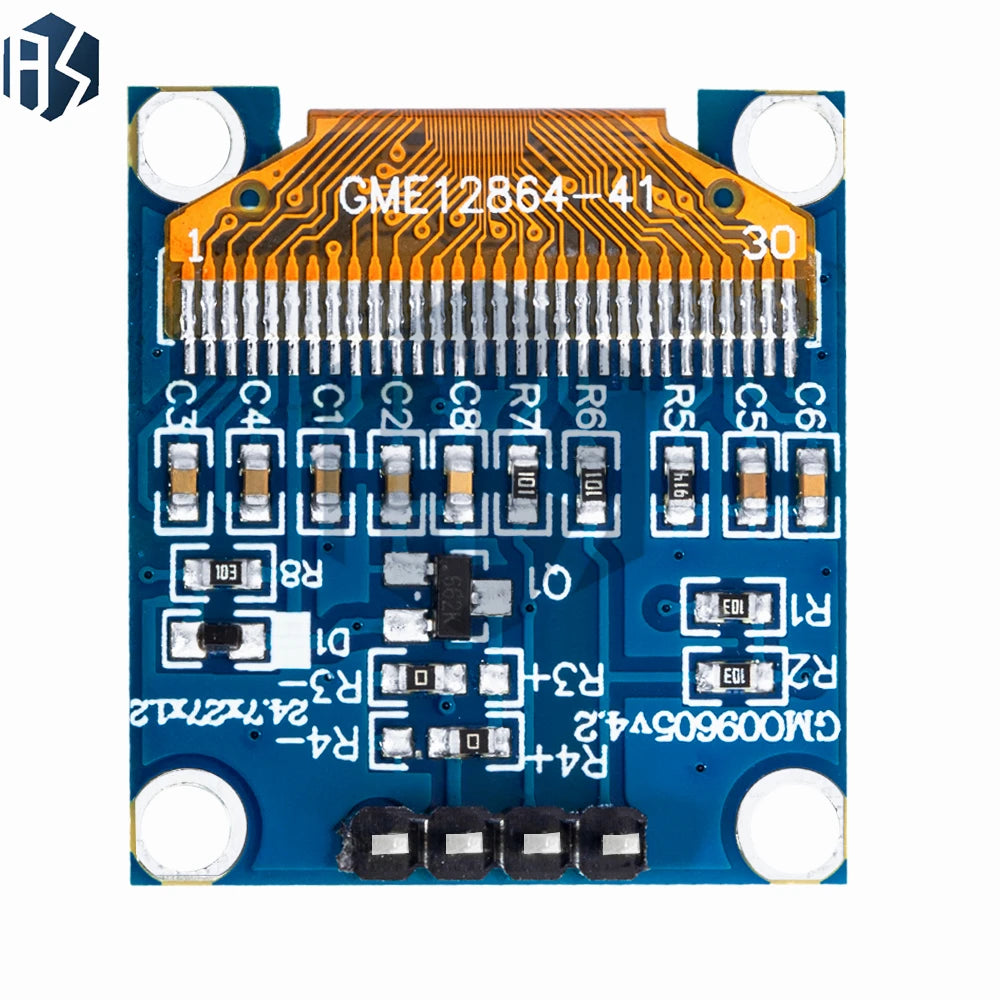‌0.96 Inch I2C SSD1306 OLED Display Module – 128x64 Dual-Color (Yellow/Blue) Screen for Arduino, Raspberry Pi & ESP32 Projects
