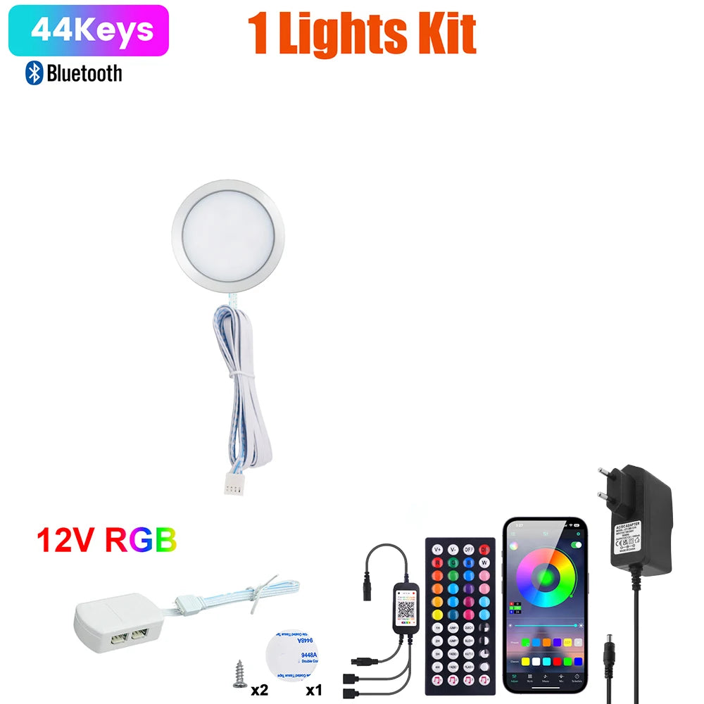 1 2 3 5 6 8 Lihgts RGB LED Cabinet Light 12V WiFi Bluetooth 24Key 44Key Remote Control Power Kit for Kitchen Wardrobe Lighting