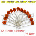 50pcs Ceramic capacitor 50V 1pF ~ 100nF 0.1uF 104 102 10NF 103 15NF 153 472 222 332 2 3 4 5 6 7 8 9 10 33 47 82 100 PF 22 47NF