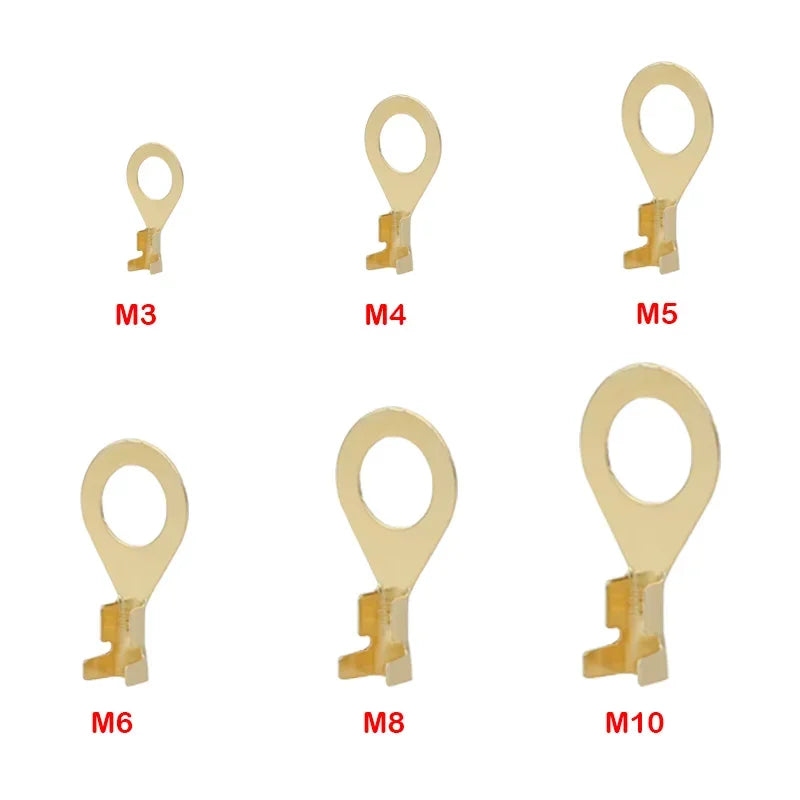 O-type Ground Lugs Terminal Cold-Pressed Copper Tab Wiring Nose Wire Lugs Crimp Wire Connector Eyelets Cable Connection Clamp