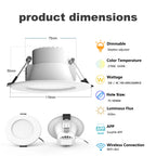 1-10PCS 5W Smart LED Downlight WiFi Ble Ceiling Lamp RGB Lamp APP Remote Control Color Changing Light for Google Alexa Home