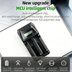 PHOMAX 18650 LCD Rechargeable Battery Fast Charger For Li-ion 18650 26650 14500 16340 18500 & AA AAA 1.2V Ni-MH Ni-Cd Battery