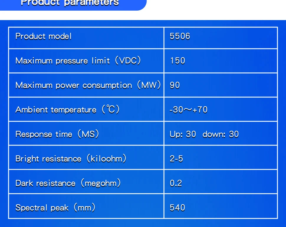 10PCS 5mm LDR Photo Light Sensitive Resistor Photoelectric Switch Sensor 5506 5516 5528 5537 5539 5549 12528  For Arduino