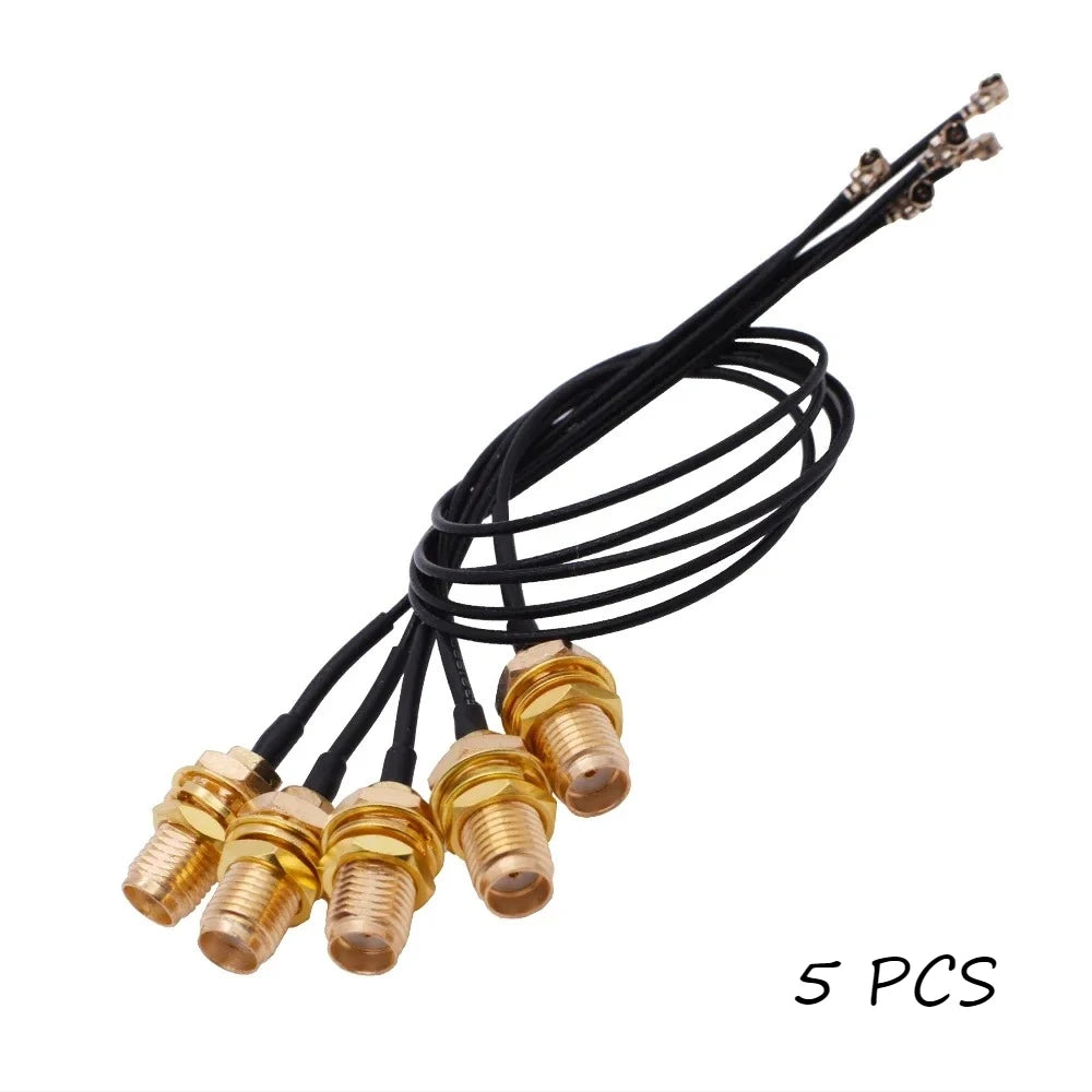 5Pcs/Lot IPX to SMA Pigtail Cable, Female SMA to UFL/u.FL/IPX Adapter, 1.13MM RP-SMA-KY, High-Quality RF Coax Cable Assembly