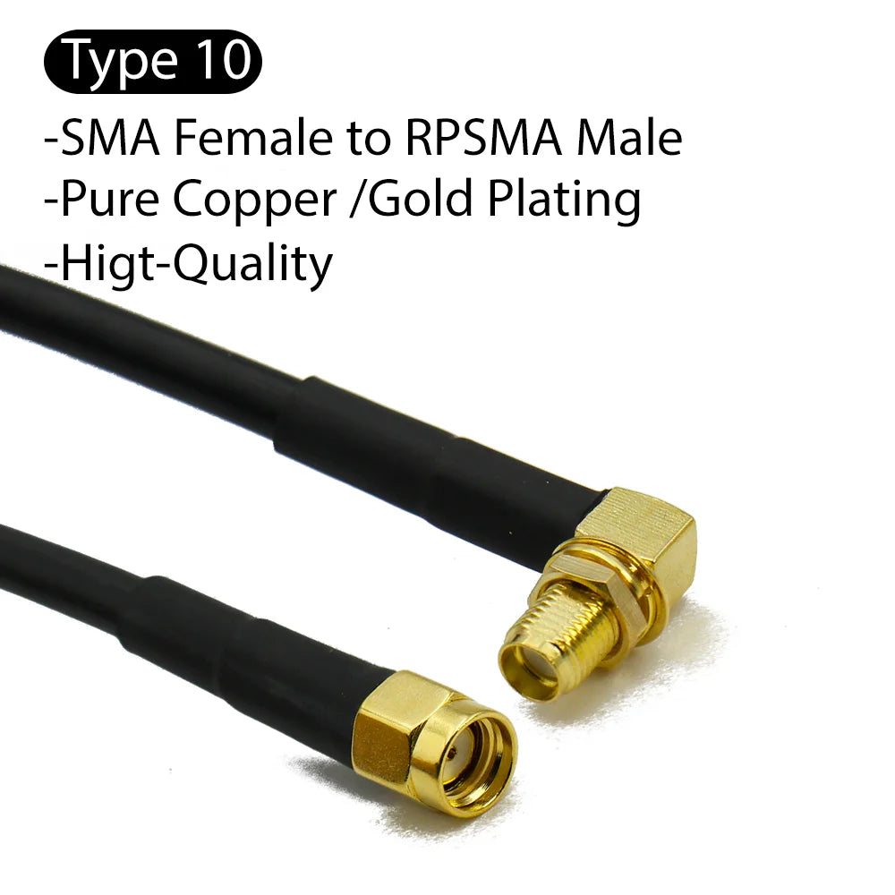 RG58 SMA to SMA Male Female RF Pigtail Jumper Cable Straight Right Angle Antenna Extension Wire for WiFi 3G 4G GSM Radio