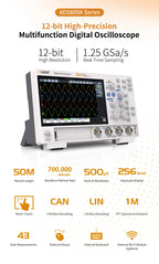 OWON ADS800A Portable Digital Oscilloscope 100MHz Bandwidth 1GSa/s 7" TFT-LCD Storage Multimeter Auto Measure USB/PC Connect