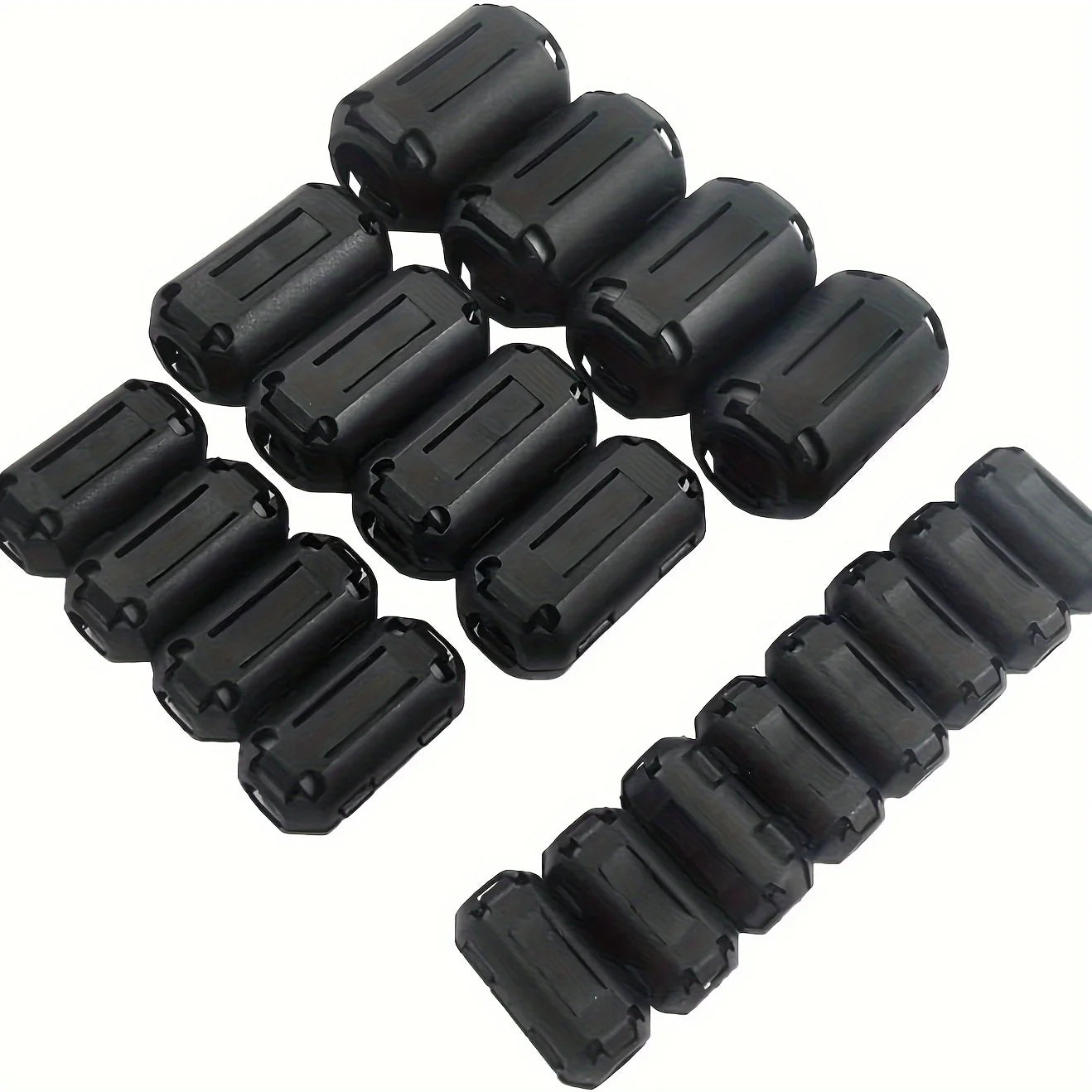 10Pcs 3.5/5/7/9/13/15mm Ring Core Ferrite Bead Clamp Choke Coil EMI RFI Noise Filter Clip Snap Cable for Black Magnetic Snap-on