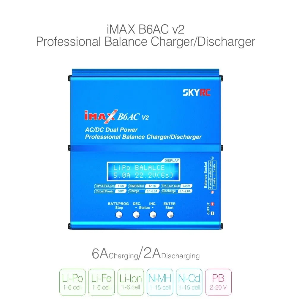 Skyrc iMAX B6AC V2 Balance Charger/Discharger Battery RC Racing Drone original B6 AC