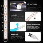 5V 2835 LED Strip Light USB 60Leds/m Flexible Fita Led Tape With Switch White Warm White Waterproof LED Lights for Room Decor
