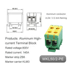 Aluminum Power Distribution Block WKL 50/95/150/240 mm² Cable Connector Din Rail Terminal Block Box WKL50/WKL95/WKL150/WKL240
