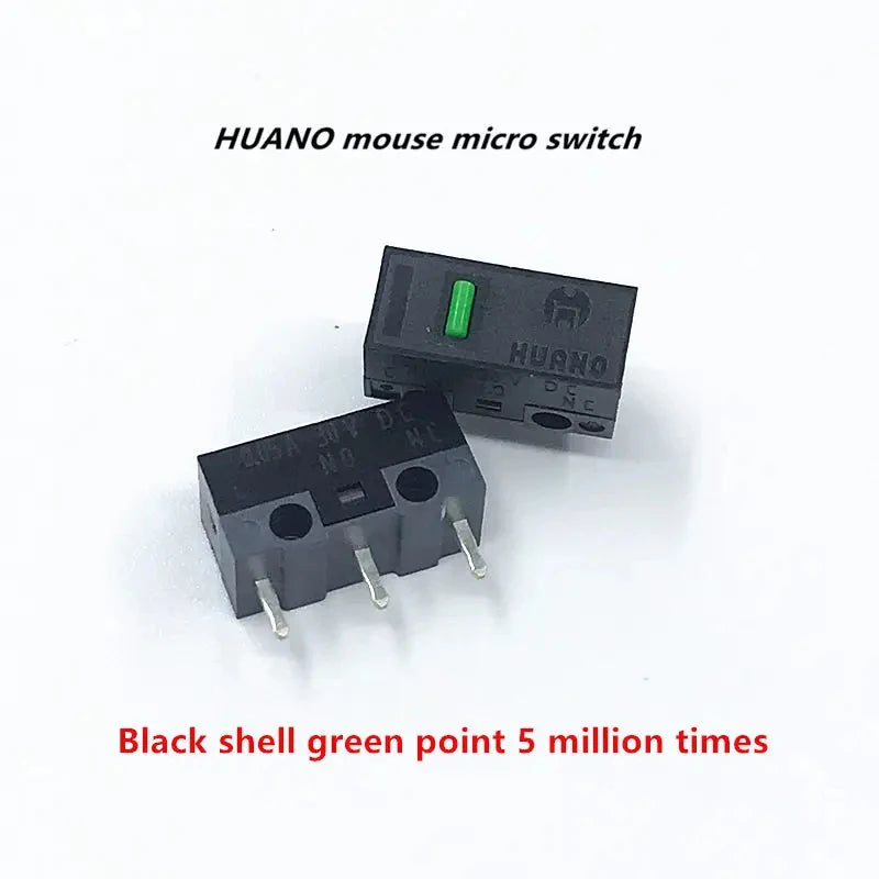 New Authentic HUANO mouse micro switch button white yellow blue pink green dot blue shell white dot General 3-pin switch