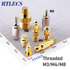 2/5/20Pcs High Current Pogo Pin Theaded M3 M4 M8 Connector 1A 4A 5A Battery DC Power Spring Loaded Needle Test Probe Gold Plated