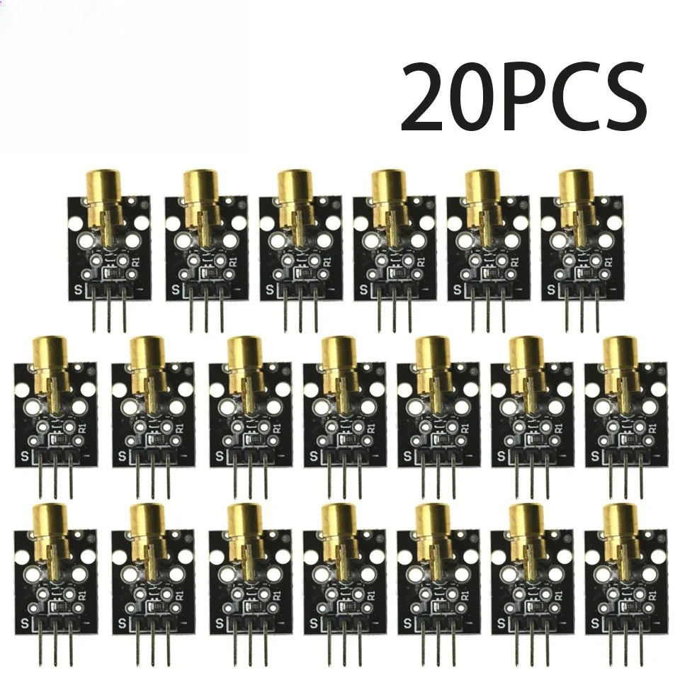 1-100pcs KY-008 Red Laser Module 650nm 3-Pin Dot Diode Transmitter with Copper Head for Arduino, AVR, PIC & MEGA 2560