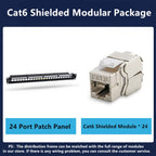 24 Port 19 inch RJ45 Patch Panel Frame Ethernet Rack Keystone Jack Coupler Cat5e Cat6 Cat6A Cat7 Network Cabinet Cable Internet