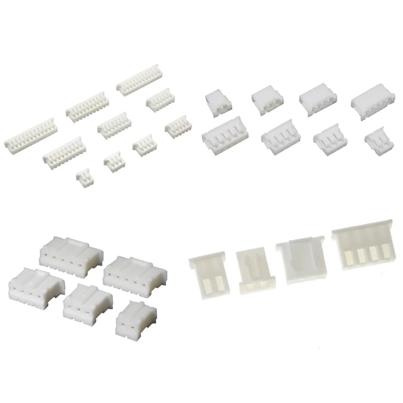 100Pcs JST SH ZH PH XH Connector Housing 1.0mm 1.25mm 1.5mm 2.0mm 2.54mm 2P 3P 4P 5P 6P 7P 8P 10P Plastic Plug Shell Assortment