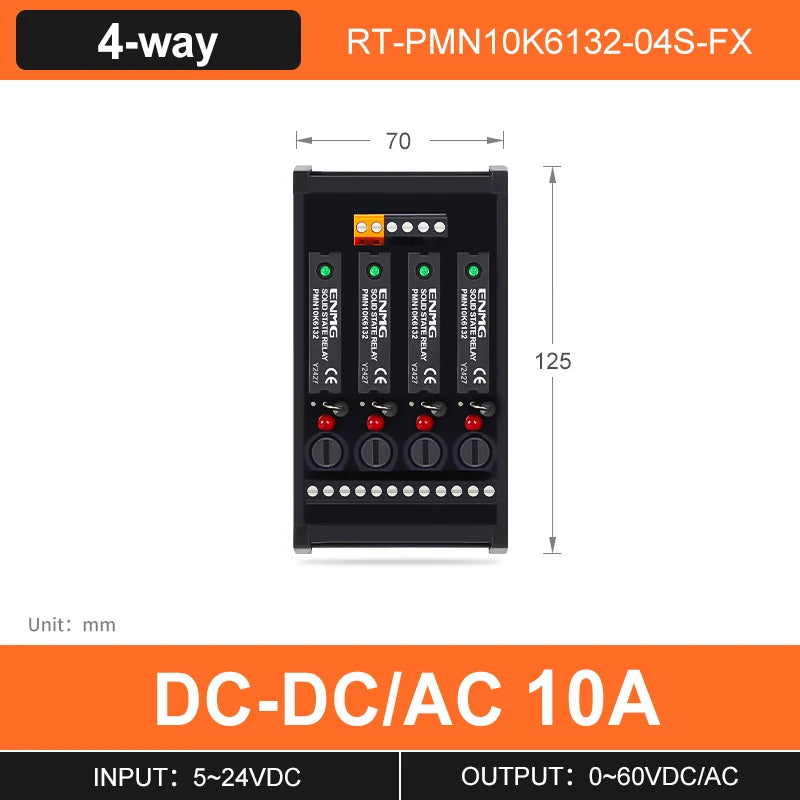 ENMG PLC Interface Module RT- PMN - Solid State Relay (SSR) Module for DC-Controlled AC Loads, DC Power Operated Flame Retardant