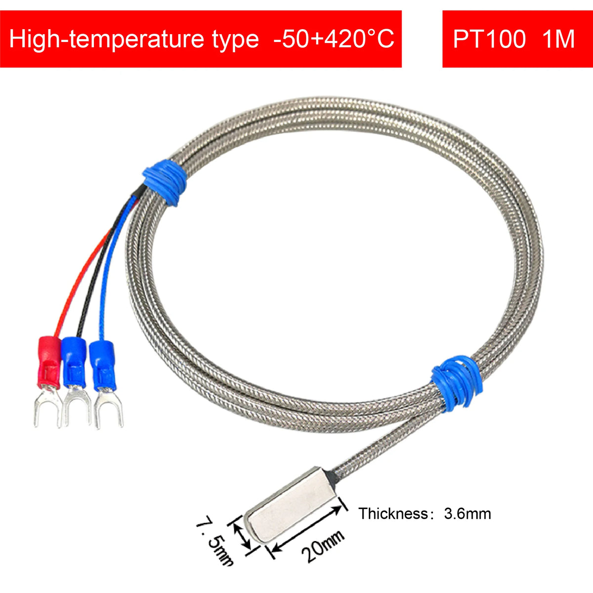 Adhesive RTD Stick-on Temperature Sensor Surface Mount RTD Pasted Type Surface End RTD Self-Adhesive RTD