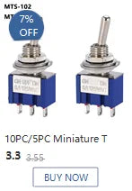 1 PCS,12Pin,Toggle Switches,Red,2/3 Position,ON-ON DPDT Mini Toggle Switches,6A/125V-2A/250V AC,MTS-402,Push Button Switch